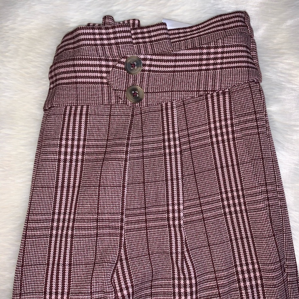 NWT {EXPRESS} High Waist Plaid Pull-On Ankle Pants - Picture 4 of 13